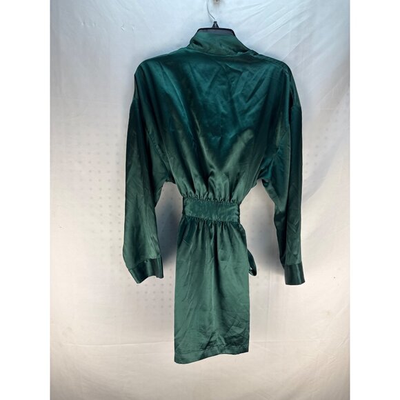 Victoria’s Secret Green Satin Kimono Robe OS Gold Label Vintage Y2K Loungewear - Picture 6 of 6